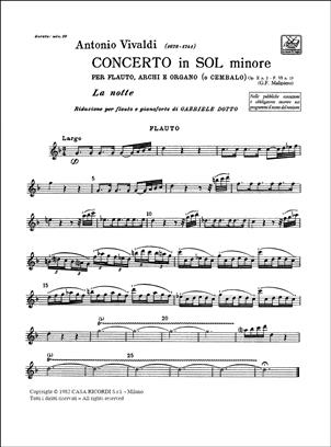 VIVALDI A. - CONCIERTO SOL m OP.10 Nº2 LA NOTTE - RV.439 3