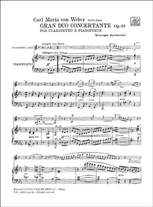 WEBER C.M. - GRAN DUO CONCERTANTE - OP.48 2
