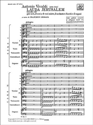 VIVALDI A. - LAUDA JERUSALEM - RV.609