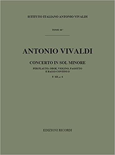 VIVALDI A. - CONCIERTO SOL M (OB/FG/CUERDA/CEMBALO) - RV.545 ( XII-Nº36)