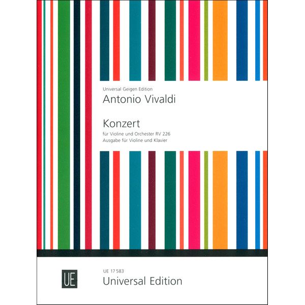 VIVALDI A. - CONCIERTO RE M R.V.226 (VIOLIN Y PIANO) UNIVERSAL EDITION