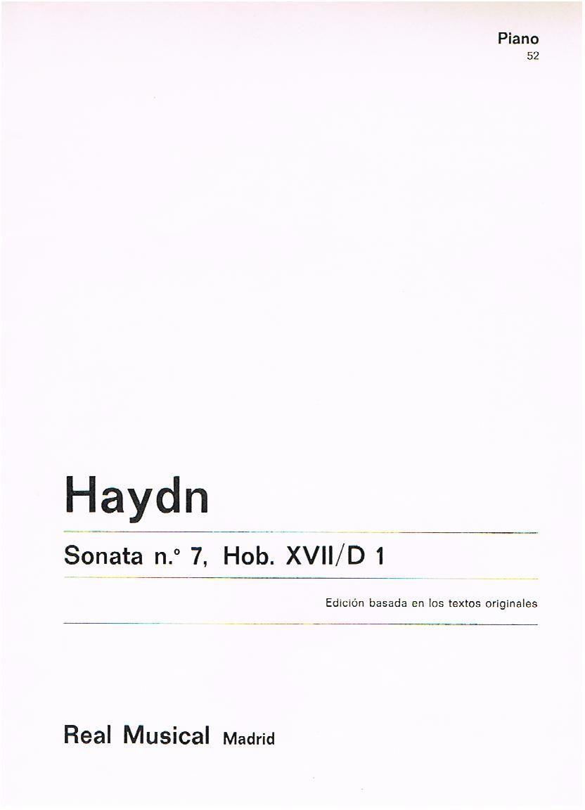 HAYDN J. - SONATA Nº 7, HOB. XVII/D1 URTEXT - HOB.XVII/D1
