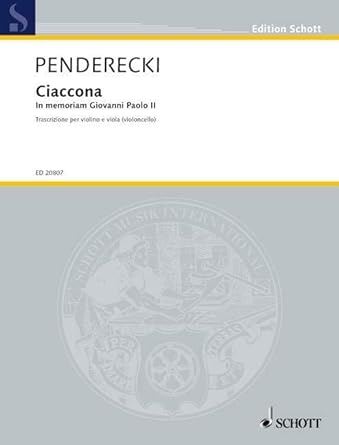 PENDERECKI K. - CHACONNA (VIOLIN Y VIOLA (VIOLONCELLO)