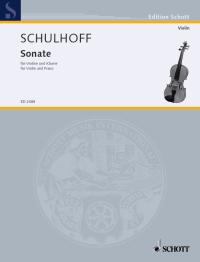 SCHULHOFF E. - SONATA VIOLIN Y PIANO