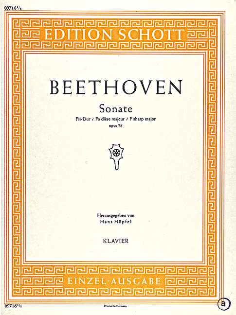 BEETHOVEN L.V. - SONATA Nº24 FA# M - OP.78