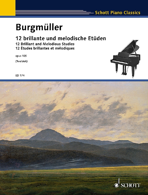 BURGMULLER F. - ESTUDIOS BRILLANTES Y MELODICOS (12) - OP.105