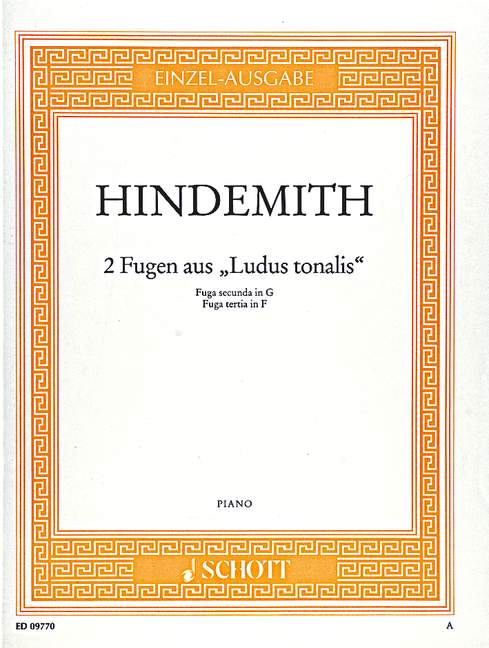 HINDEMITH P. - FUGAS (2) DE LUDUS TONALIS -