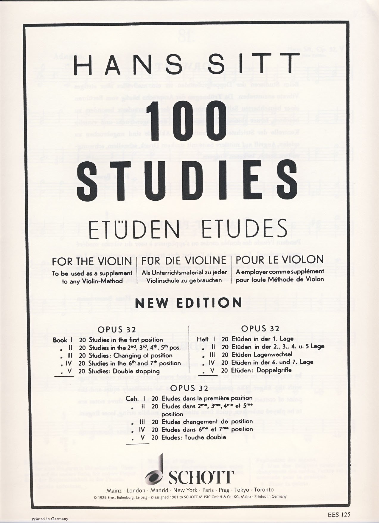 SITT H. - ESTUDIOS V.5 (DOBLES POSICIONES) (100) - OP.32