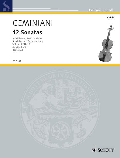 GEMINIANI F. - SONATAS V.1 (1-3) (12) -