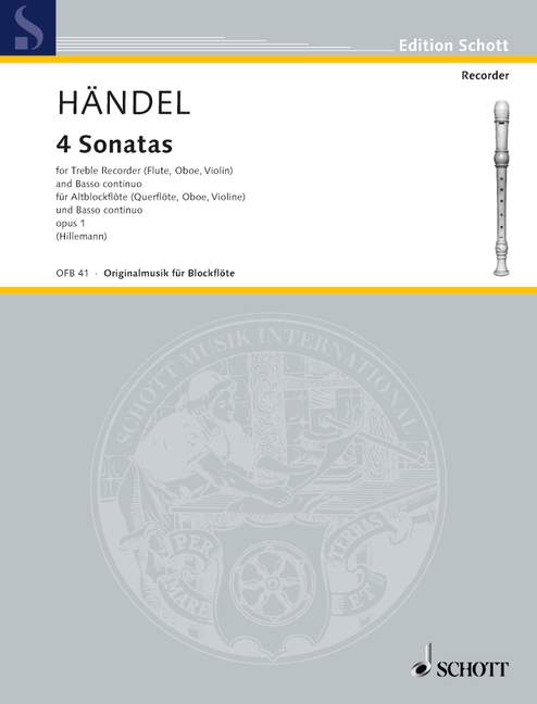 HANDEL G.F. - SONATAS (4) - OP.1 - FLAUTA ALTO Y BAJO CONTINUO