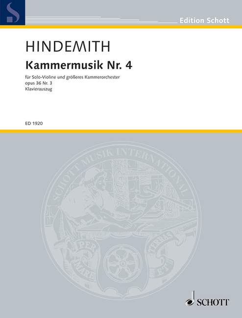 HINDEMITH P. - MUSICA DE CAMARA Nº4 - OP.36 Nº3