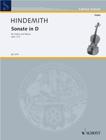 HINDEMITH P. - SONATA RE M - OP.11 Nº2 - VIOLIN Y PIANO