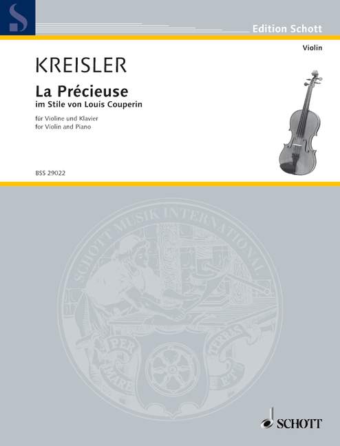 KREISLER F. - LA PRECIOUSE AL ESTILO DE COUPERIN (VP) -