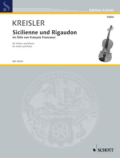 KREISLER F. - SICILIANA Y RIGAUDON AL ESTILO FRANCOEUR -