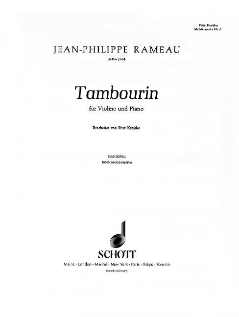 RAMEAU J.P. - TAMBOURIN -
