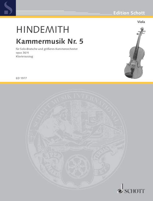 HINDEMITH P. - MUSICA DE CAMARA Nº4 - OP.36