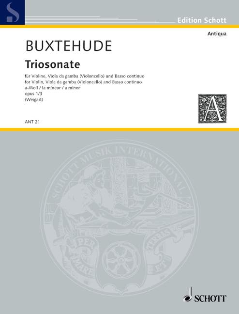 BUXTEHUDE D. - TRIO SONATA LA - OP.1 Nº3