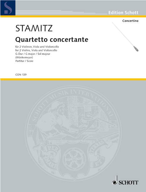 STAMITZ C. - CUARTETO CONCERTANTE SOL M (SC) 2V/VA/VC -