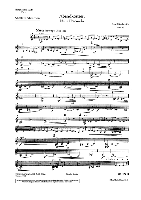 HINDEMITH P. - PLONER MUSIK TAG (SC) -