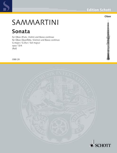 SAMMARTINI G.B. - SONATA SOL M - OP.13 Nº4