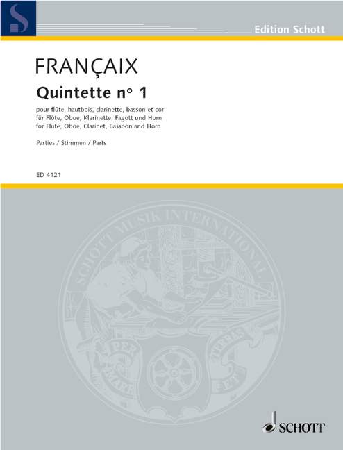 FRANCAIX J. - QUINTETO (PT)             FL/OB/CL/FG/TR -