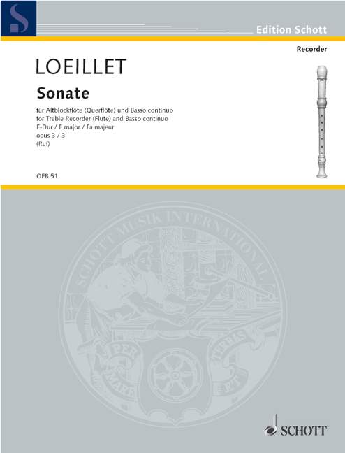 LOEILLET J.B. - SONATA FA M - OP.3 Nº3