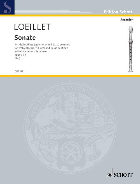 LOEILLET J.B. - SONATA LA m - OP.3 Nº4