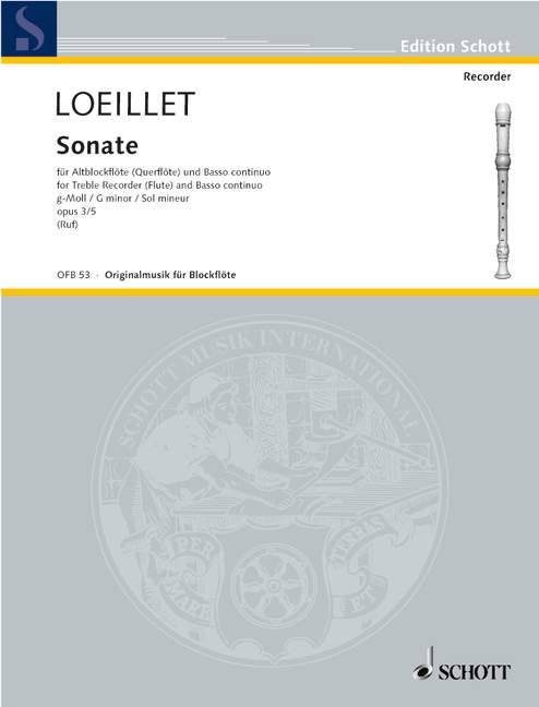 LOEILLET J.B. - SONATA SOL m - OP.3 Nº5