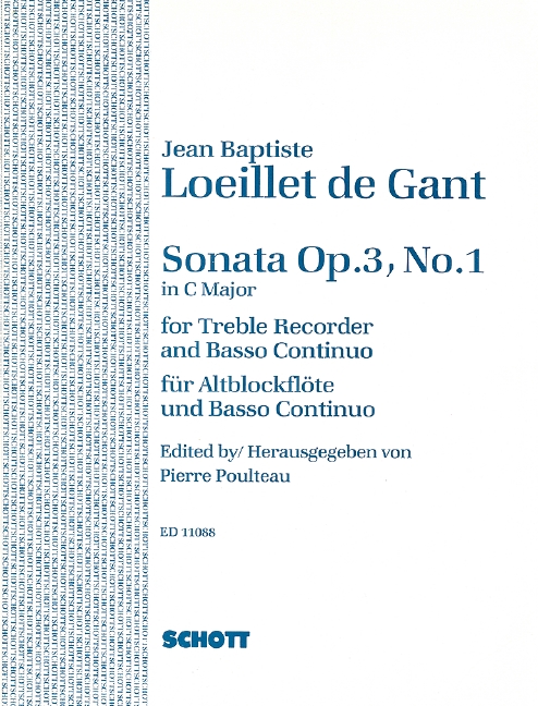 LOEILLET J.B. - SONATA DO M - OP.3 Nº1