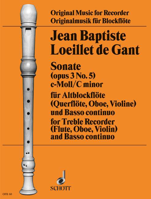 LOEILLET J.B. - SONATA DO m - OP.3 Nº5