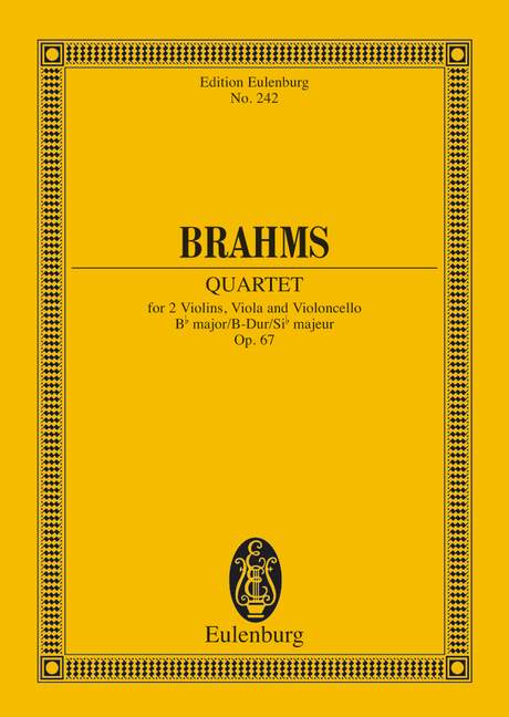 BRAHMS J. - CUARTETO Nº3 SI M (C) - OP.67