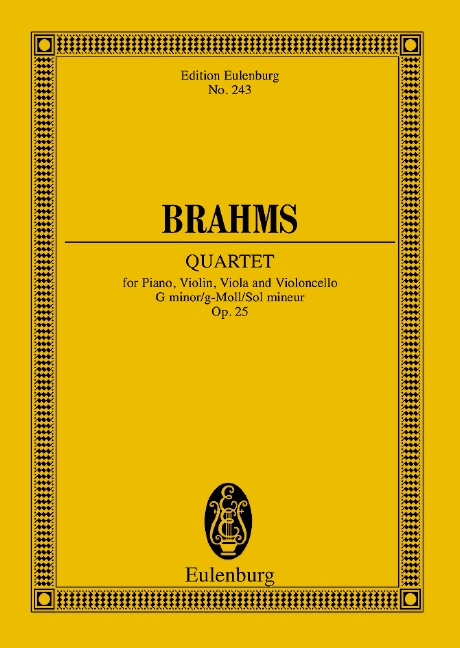 BRAHMS J. - CUARTETO Nº1 SOL m (P) - OP.25