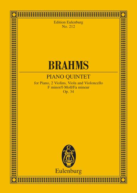BRAHMS J. - QUINTETO FA m (P) - OP.34