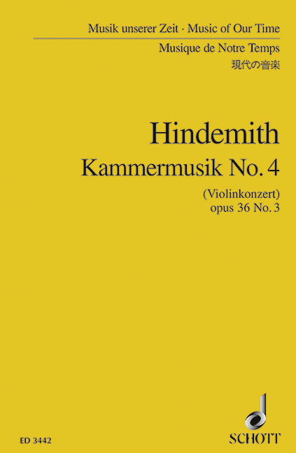 HINDEMITH P. - MUSICA DE CAMARA Nº4 - OP.36 Nº3