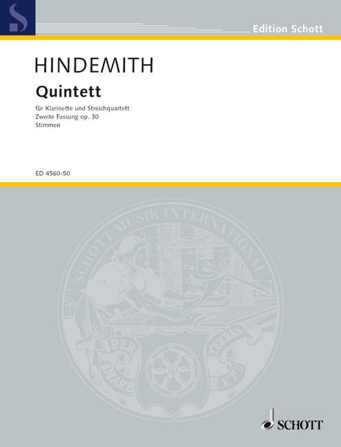 HINDEMITH P. - QUINTETO (CL) - OP.30