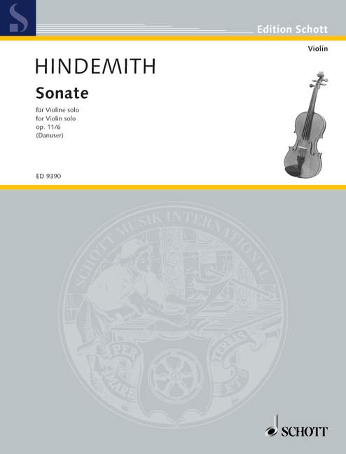 HINDEMITH P. - SONATA OP.11/6 - VIOLIN SOLO