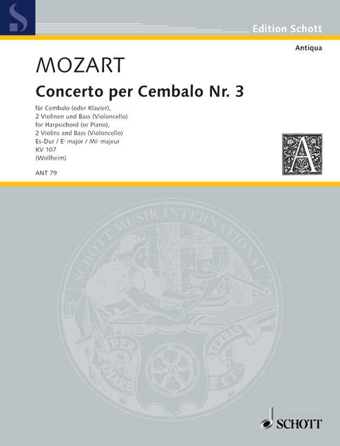 MOZART W.A. - CONCIERTO III MIbM KV107