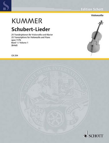 KUMMER F.A - SCHUBERT LIEDER OP.117.B V.1 - VIOLONCHELO Y PIANO