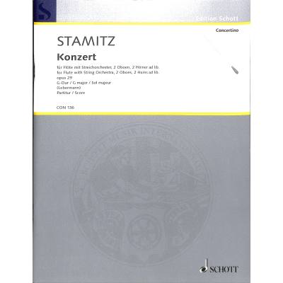 STAMITZ C. - CONCIERTO SOL M - OP.29 - FLAUTA Y ORQUESTA
