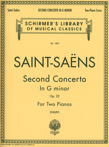 SAINT SAENS C. - CONCIERTO Nº2 SOL m - OP.22