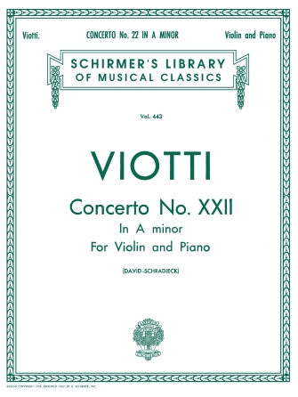 VIOTTI G.B. - CONCIERTO Nº22 LA m - VIOLIN Y PIANO