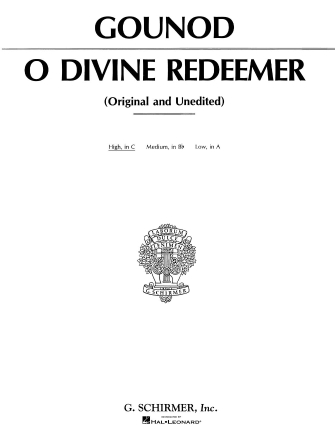 GOUNOD CH. - O DIVINE REDEEMER (HIGH) -