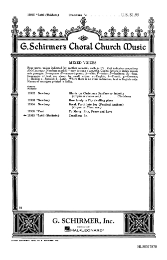 LOTTI A. - CRUCIFIXUS                          SATB -
