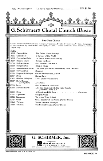 PRAETORIUS M. - LO, HOW A ROSE E-ER BLOOMING          SA -
