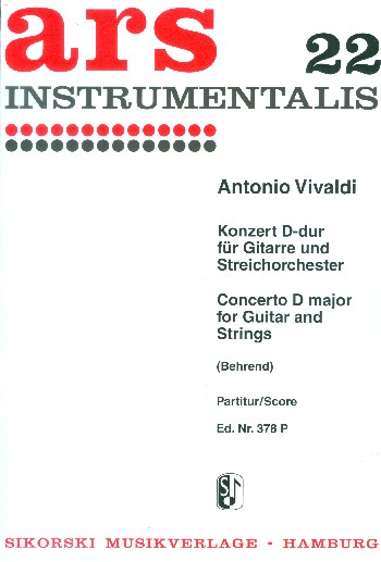 VIVALDI A. - CONCIERTO RE (GUITARRA Y PIANO)