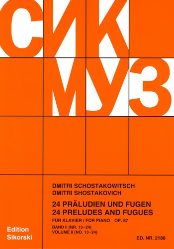 SHOSTAKOVICH D. - PRELUDIOS Y FUGAS V.2 (13-24) - OP.87