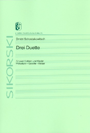 SHOSTAKOVICH D. - 3 DUOS PARA DOS VIOLINES Y PIANO