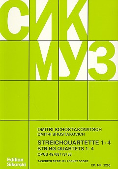 SHOSTAKOVICH D. - CUARTETOS Nº1-4 PARTITURA DE ESTUDIO