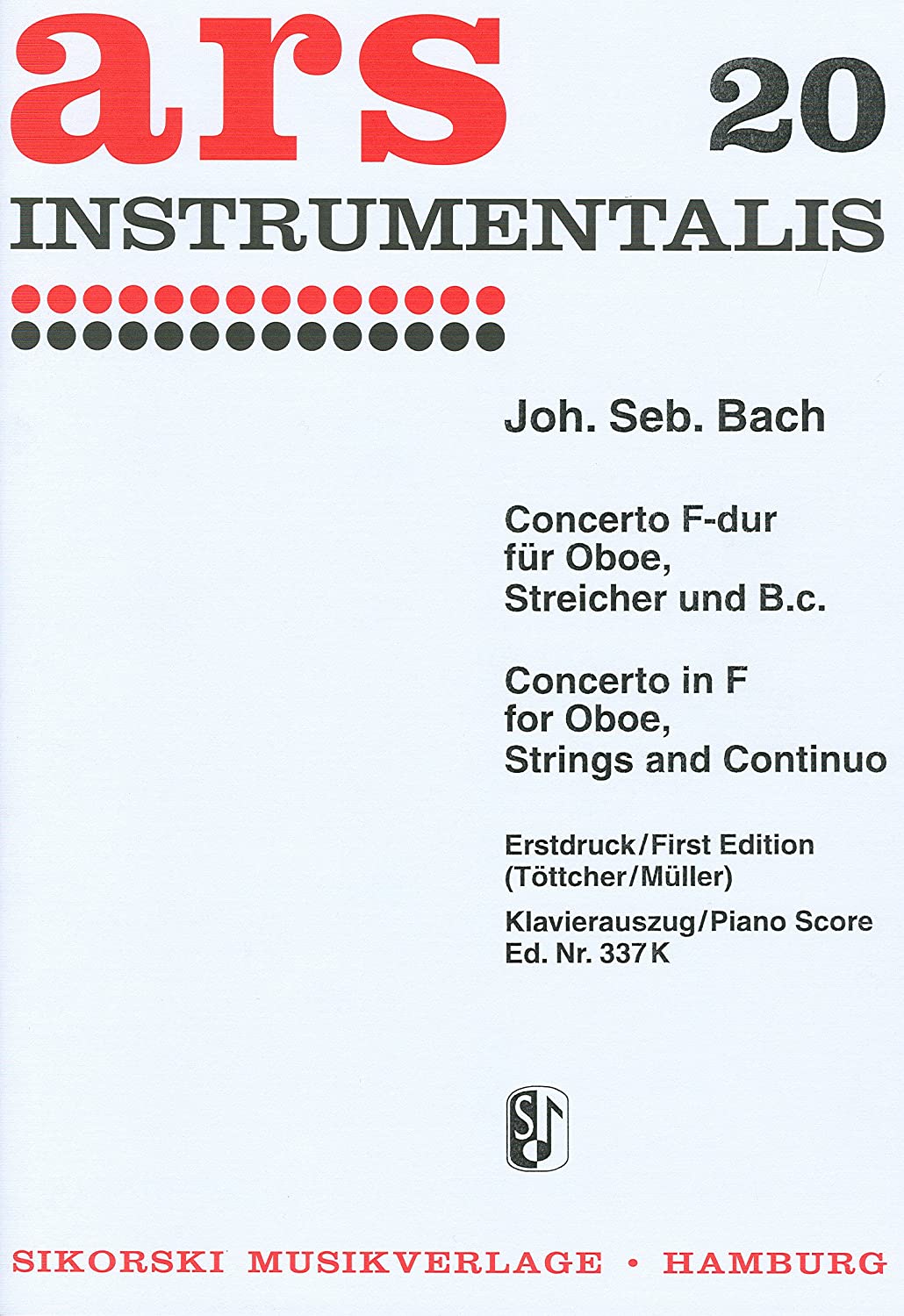 BACH J.S. - CONCIERTO FA M OBOE BWV1053