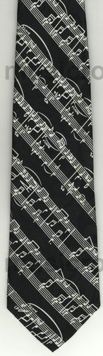 REGALO - CORBATA NEGRA CON PENTAGRAMA (MANUSCRITO) EN BLANCO